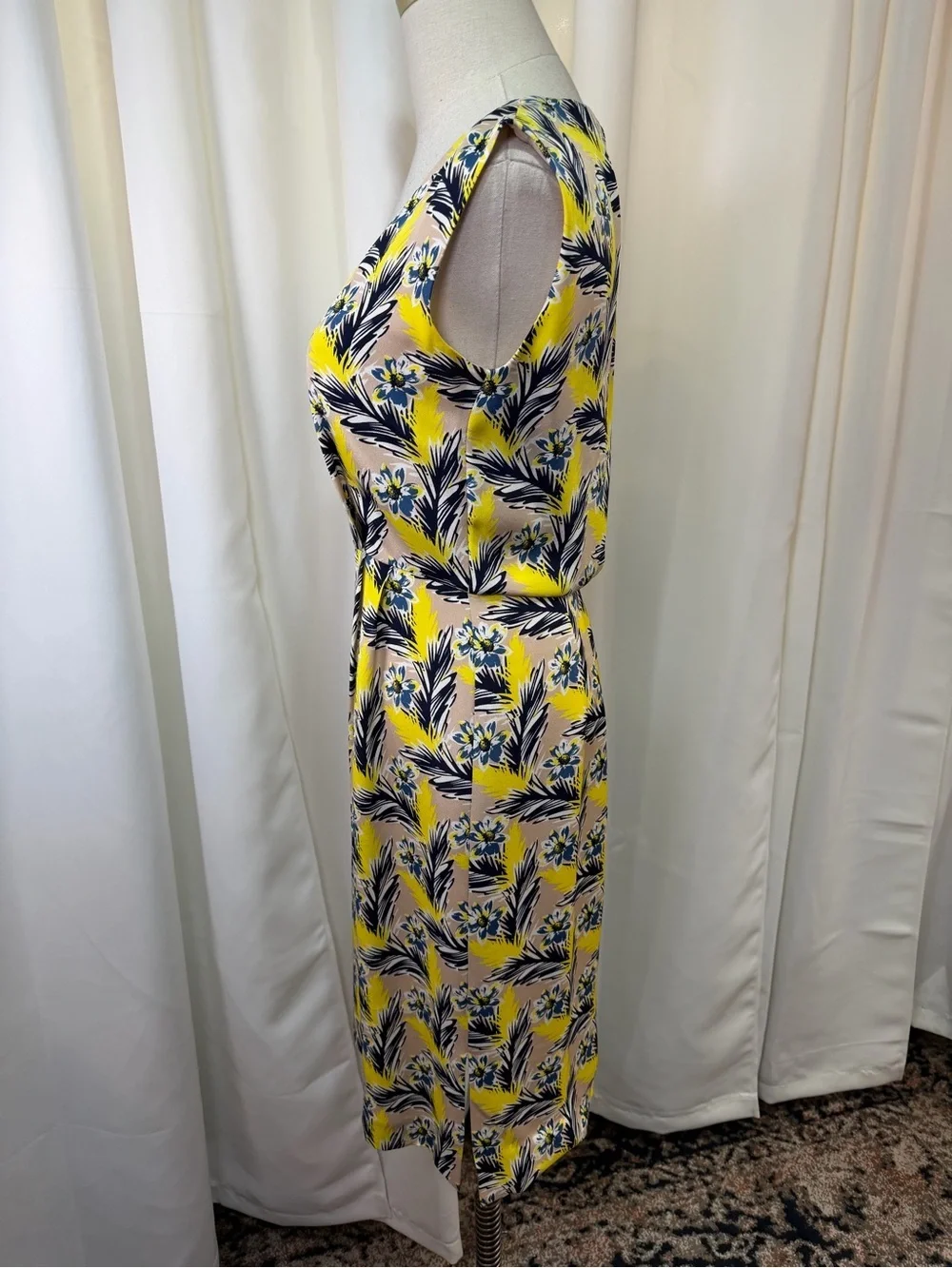 J. Crew ‘Yellow & Tan Floral Print Sleeveless Dress’ in “Meadow Spring” Size 00